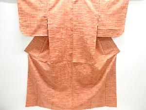 乱れ格子織り出し手織り紬着物